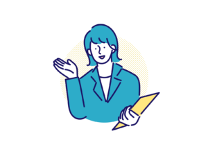 採用支援サービスを案内する女性